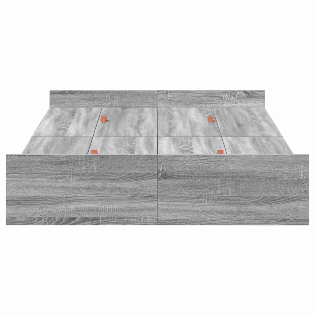 Seng med lagring Grå Sonoma 120 x 200 cm Konstruert tre