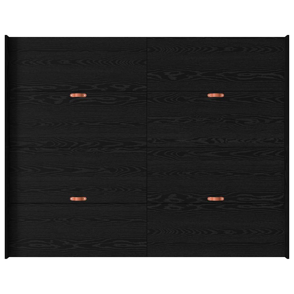 Seng med lagring Svart Eik 135 x 190 cm Konstruert tre