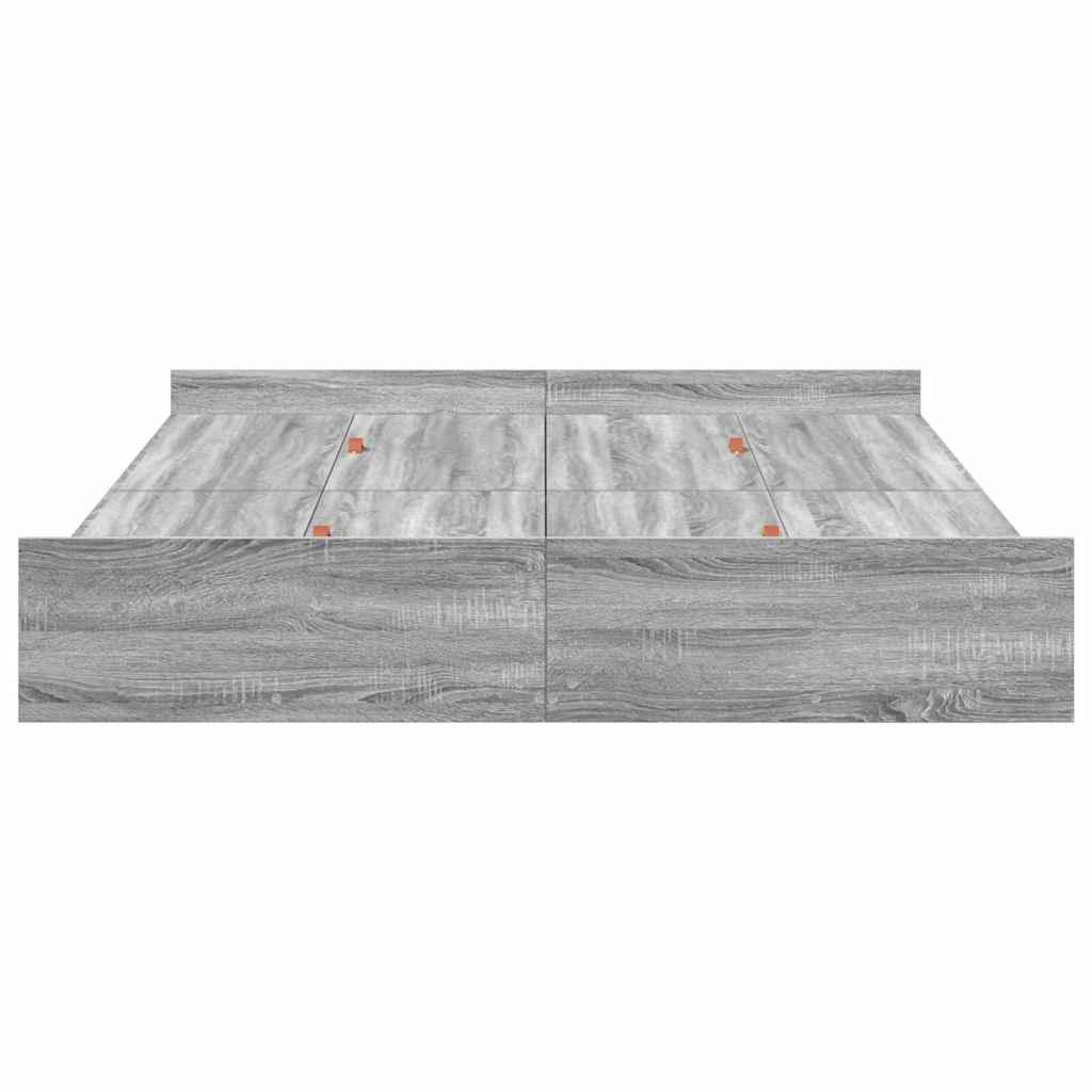 Seng med lagring Grå Sonoma 135 x 190 cm Konstruert tre