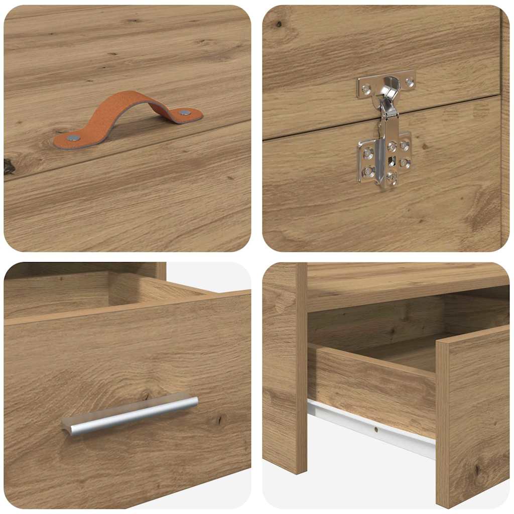 Seng med lagring Artisan Eik 135 x 190 cm Konstruert tre