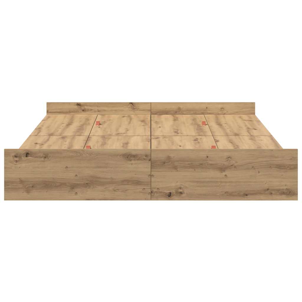 Seng med lagring Artisan Eik 135 x 190 cm Konstruert tre