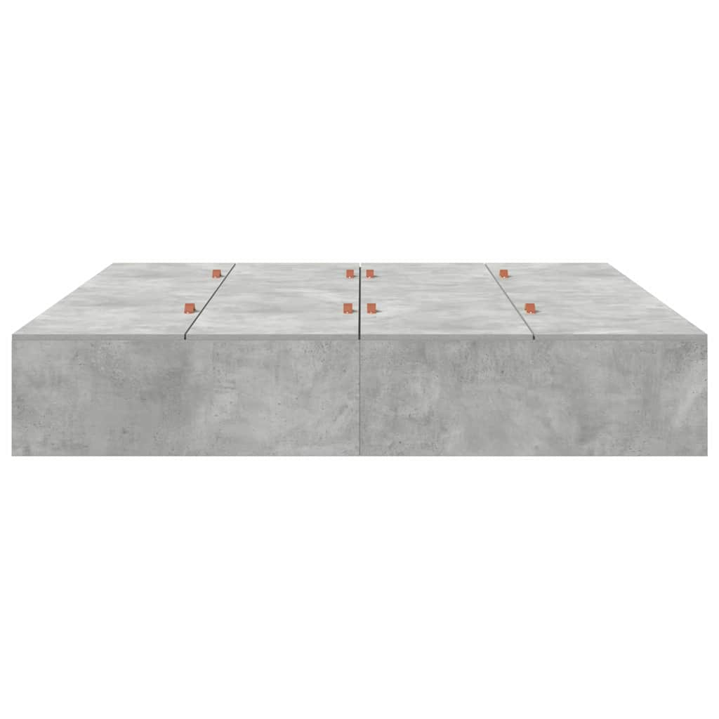 Seng med lagring Betonggrå 200 x 200 cm Konstruert tre vidaXL