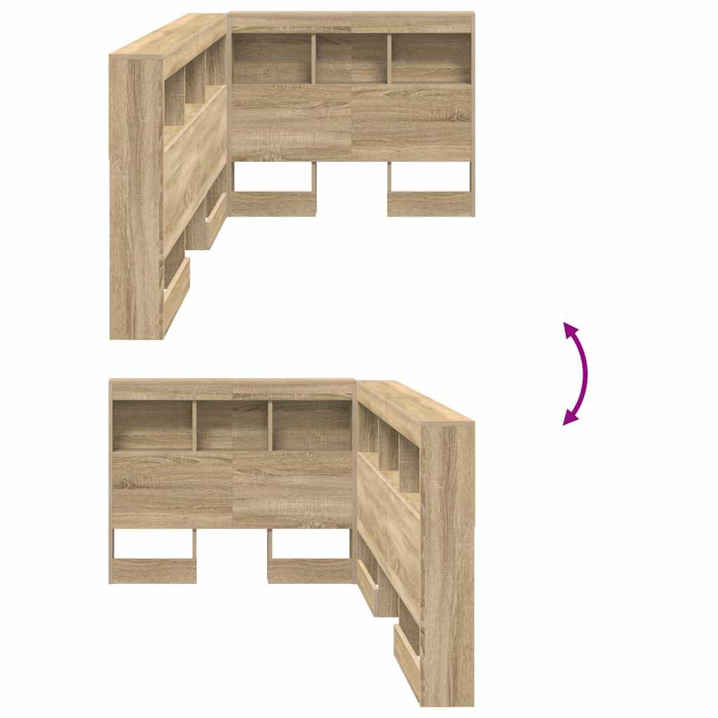Lagringshodegavl med hylle Sonoma eik 80 cm Konstruert tre