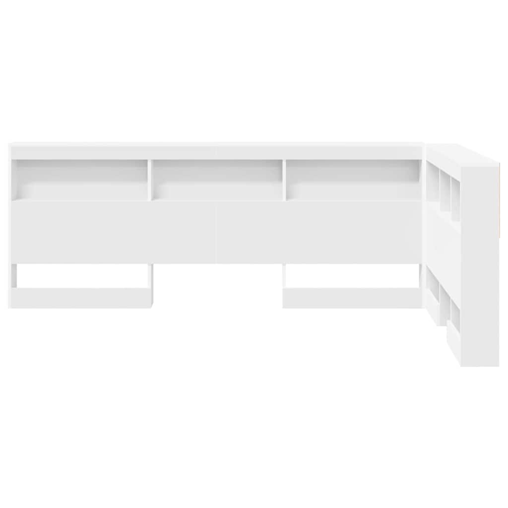 Lagringshodegavl med hylle Hvit 120 cm Konstruert tre