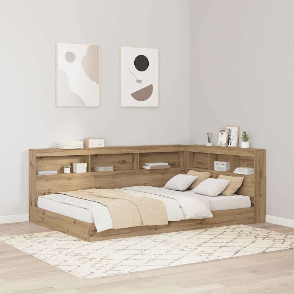 Lagringshodegavl med hylle Artisan Eik 120 cm Konstruert tre