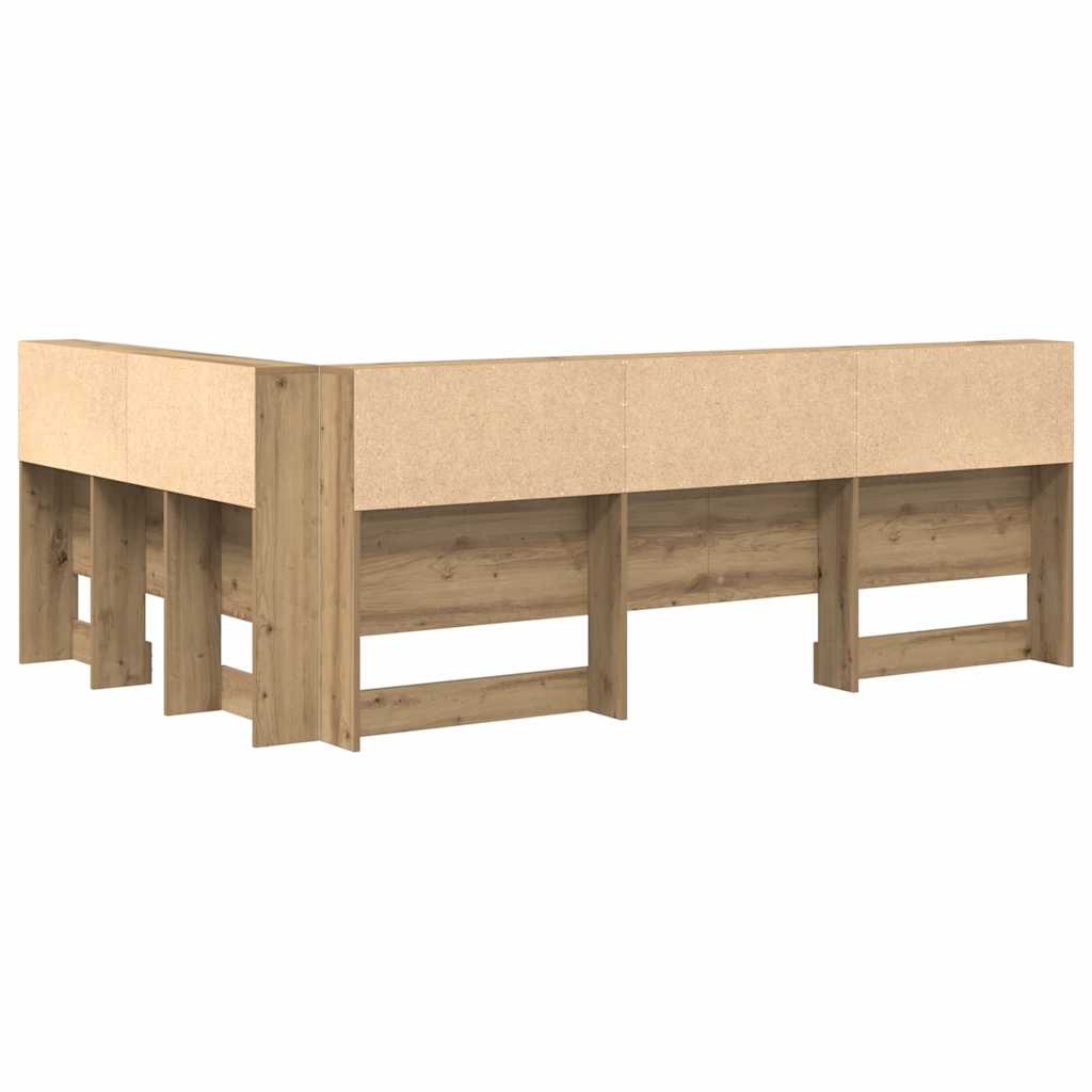 Lagringshodegavl med hylle Artisan Eik 120 cm Konstruert tre