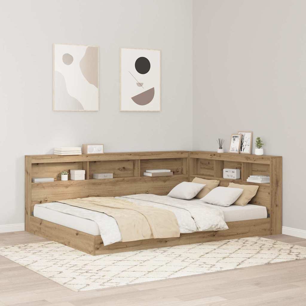 Lagringshodegavl med hylle Artisan Eik 140 cm Konstruert tre