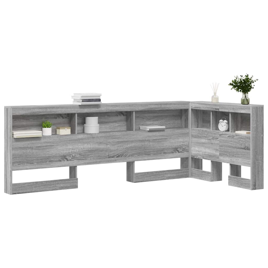 Lagringshodegavl med hylle Grå Sonoma 90 cm Konstruert tre