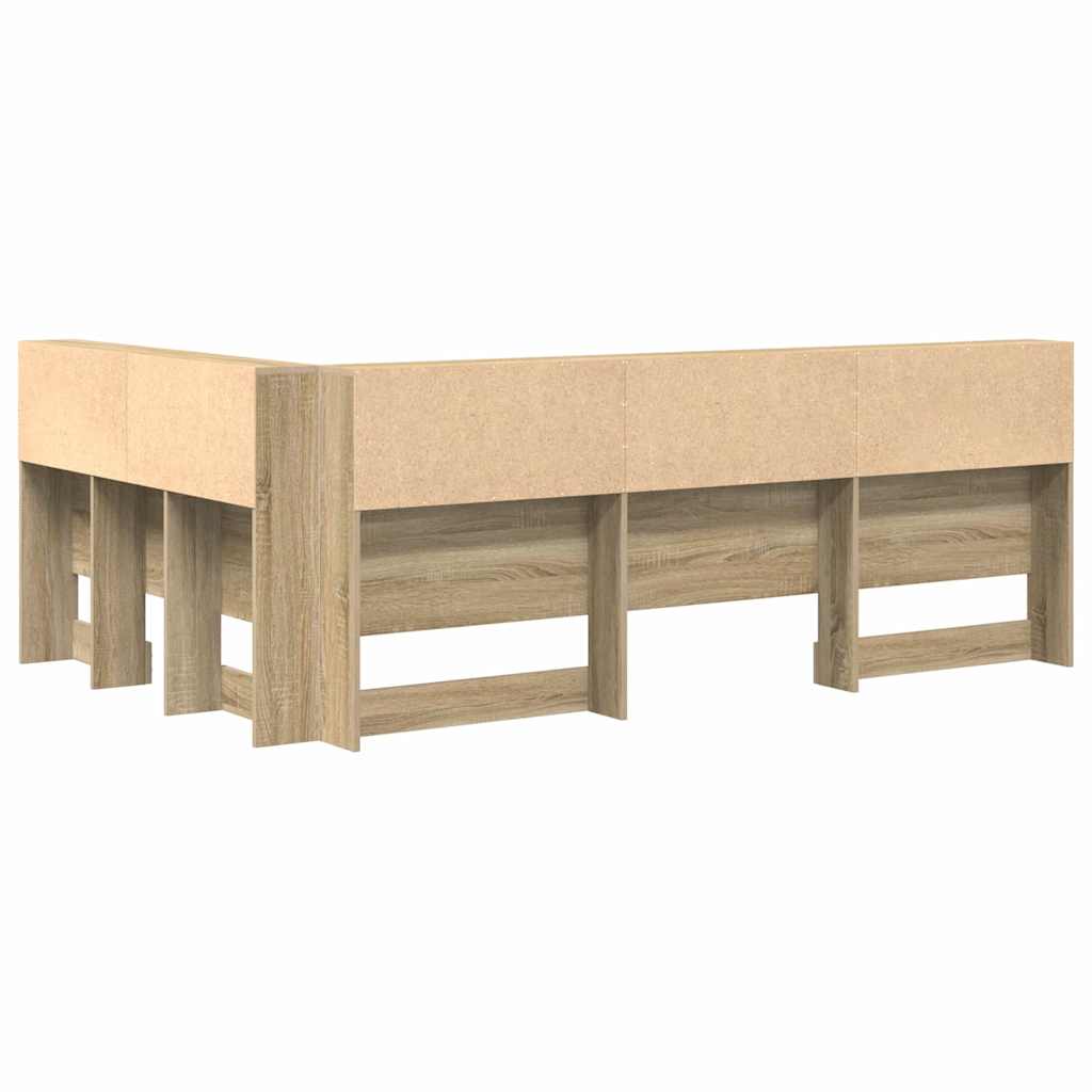 Lagringshodegavl med hylle Sonoma eik 207,5 x 137,5 x 76,5 cm