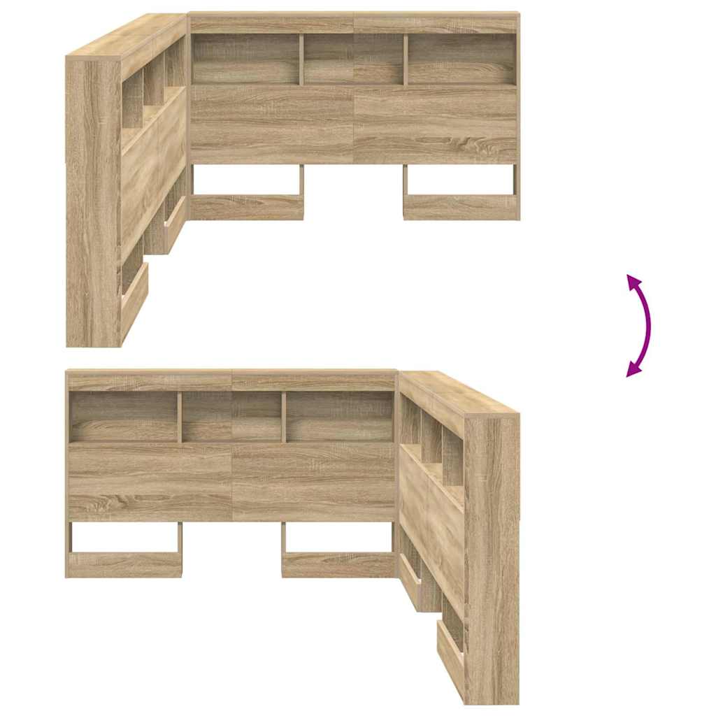Lagringshodegavl med hylle Sonoma eik 207,5 x 137,5 x 76,5 cm