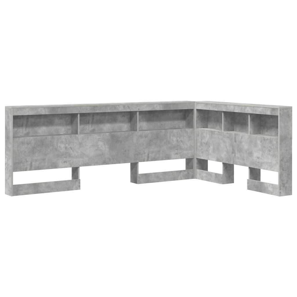 Lagringshodegavl med hylle Betonggrå 207,5 x 137,5 x 76,5 cm