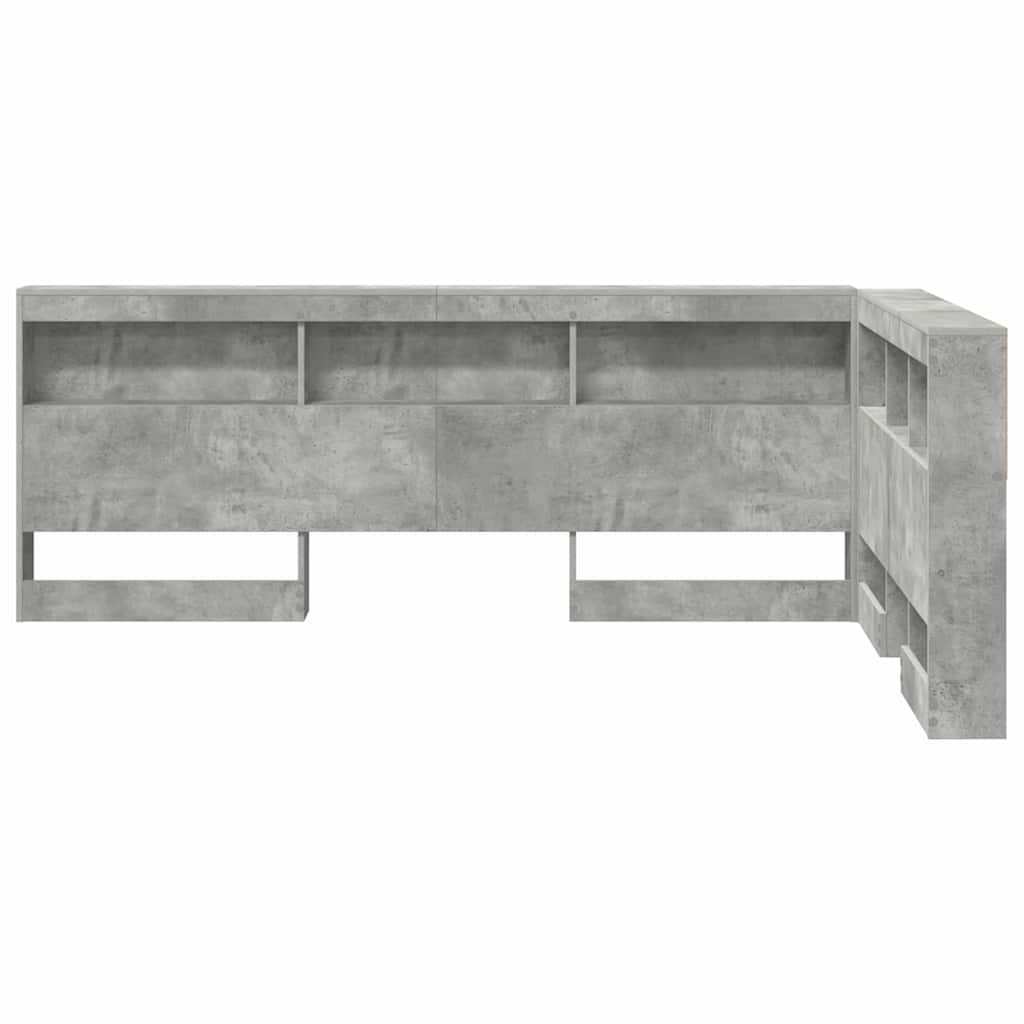 Lagringshodegavl med hylle Betonggrå 207,5 x 137,5 x 76,5 cm