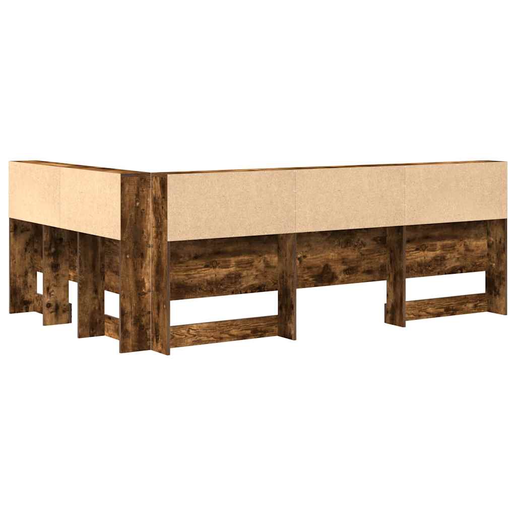 Lagringshodegavl med hylle Røkt eik 207,5 x 137,5 x 76,5 cm