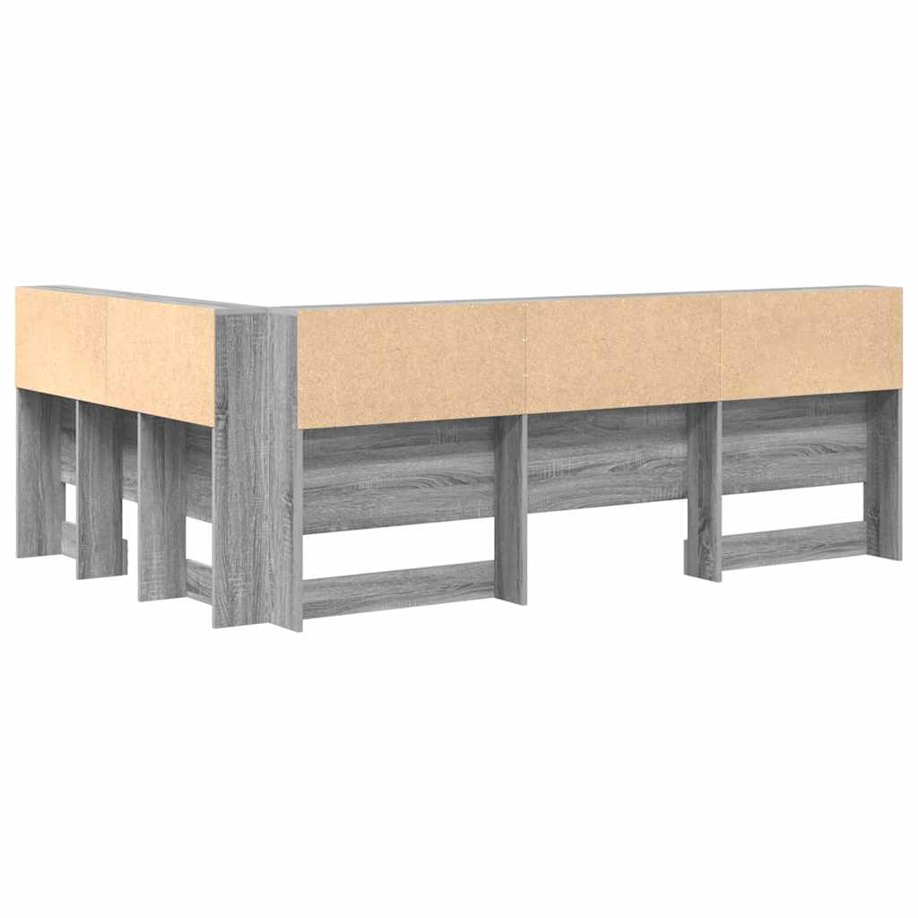 Lagringshodegavl med hylle Grå Sonoma 207,5 x 137,5 x 76,5 cm
