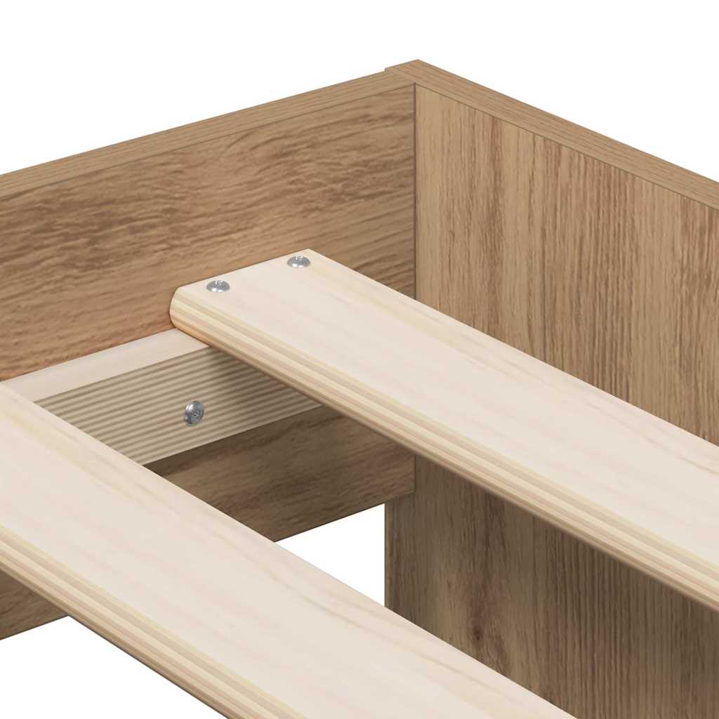 Seng med lagring med lagring Artisan Eik 100 cm Konstruert tre