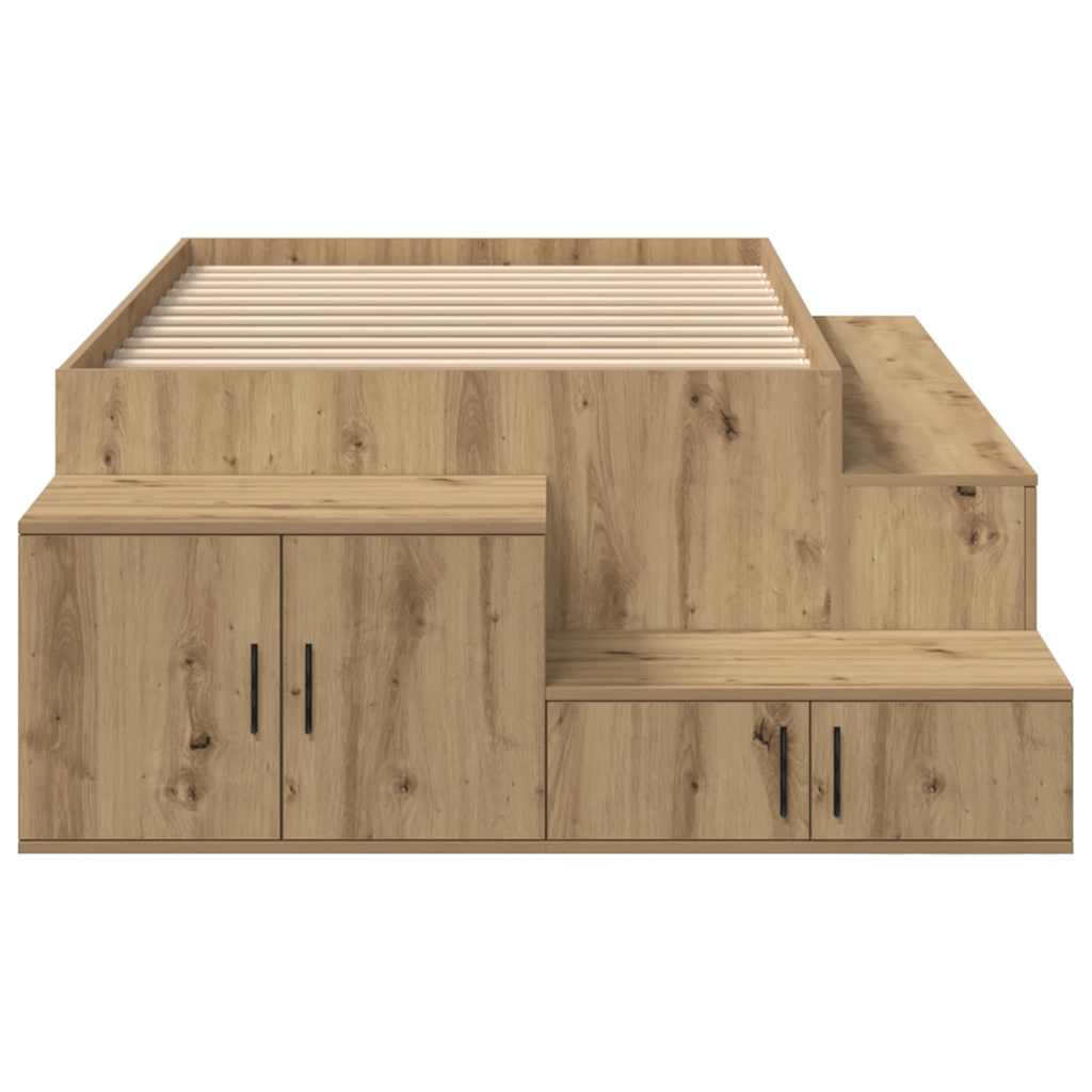 Seng med lagring med lagring Artisan Eik 100 cm Konstruert tre