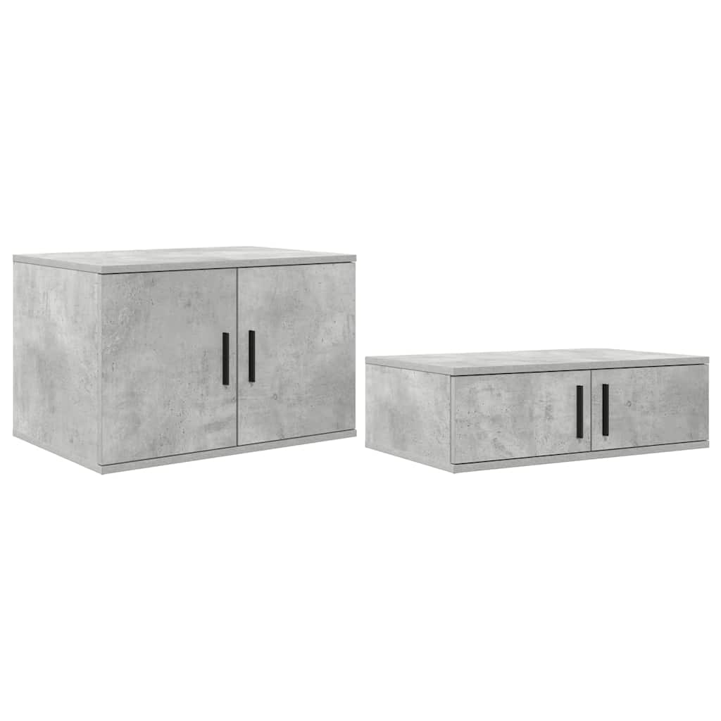 Seng med lagring Betonggrå 244 x 118 x 53.5 cm Konstruert tre