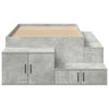Seng med lagring Betonggrå 244 x 118 x 53.5 cm Konstruert tre