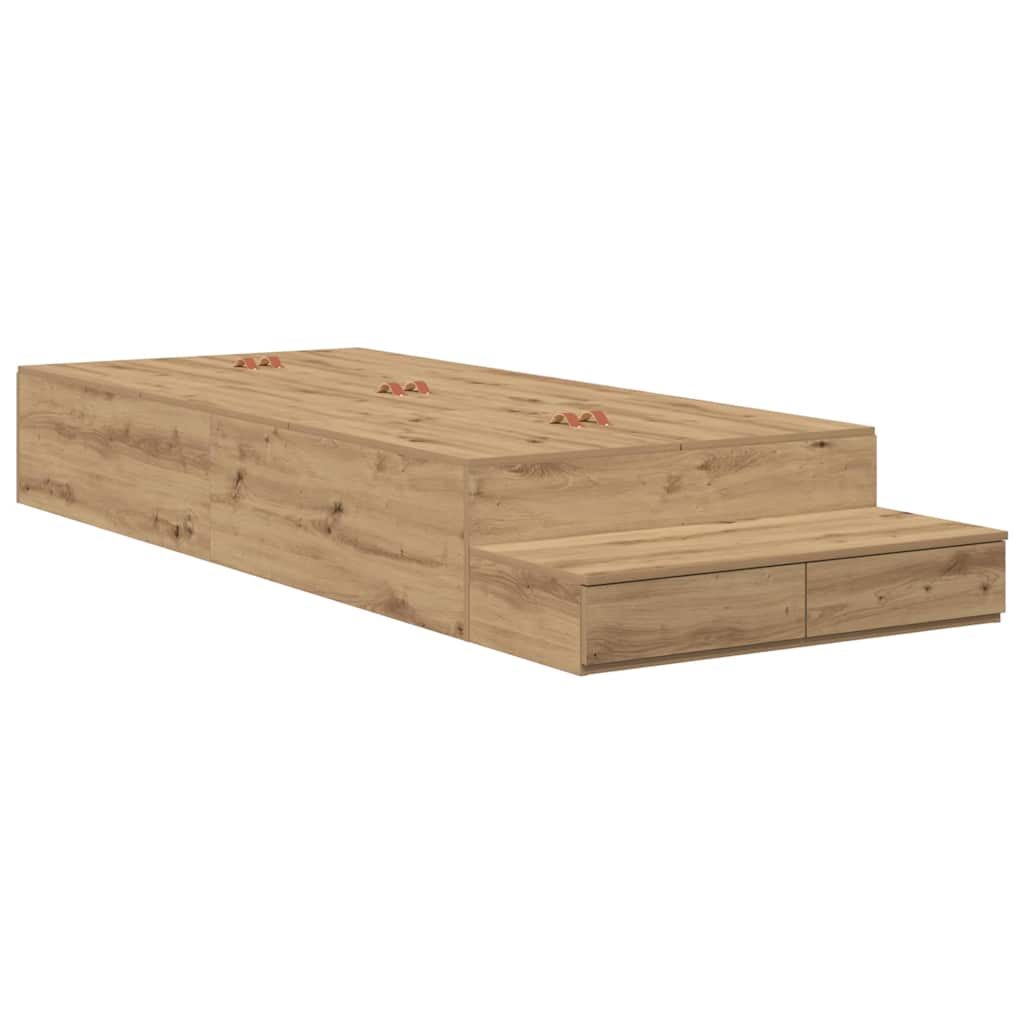 Seng med lagring med skuff Artisan Eik 90 cm Konstruert tre