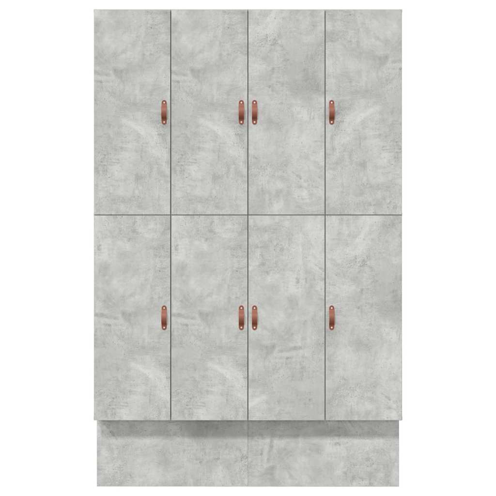 Seng med lagring med skuff Betonggrå 140 cm Konstruert tre