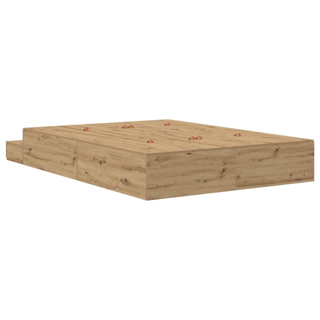 Seng med lagring med skuff Artisan Eik 150 cm Konstruert tre