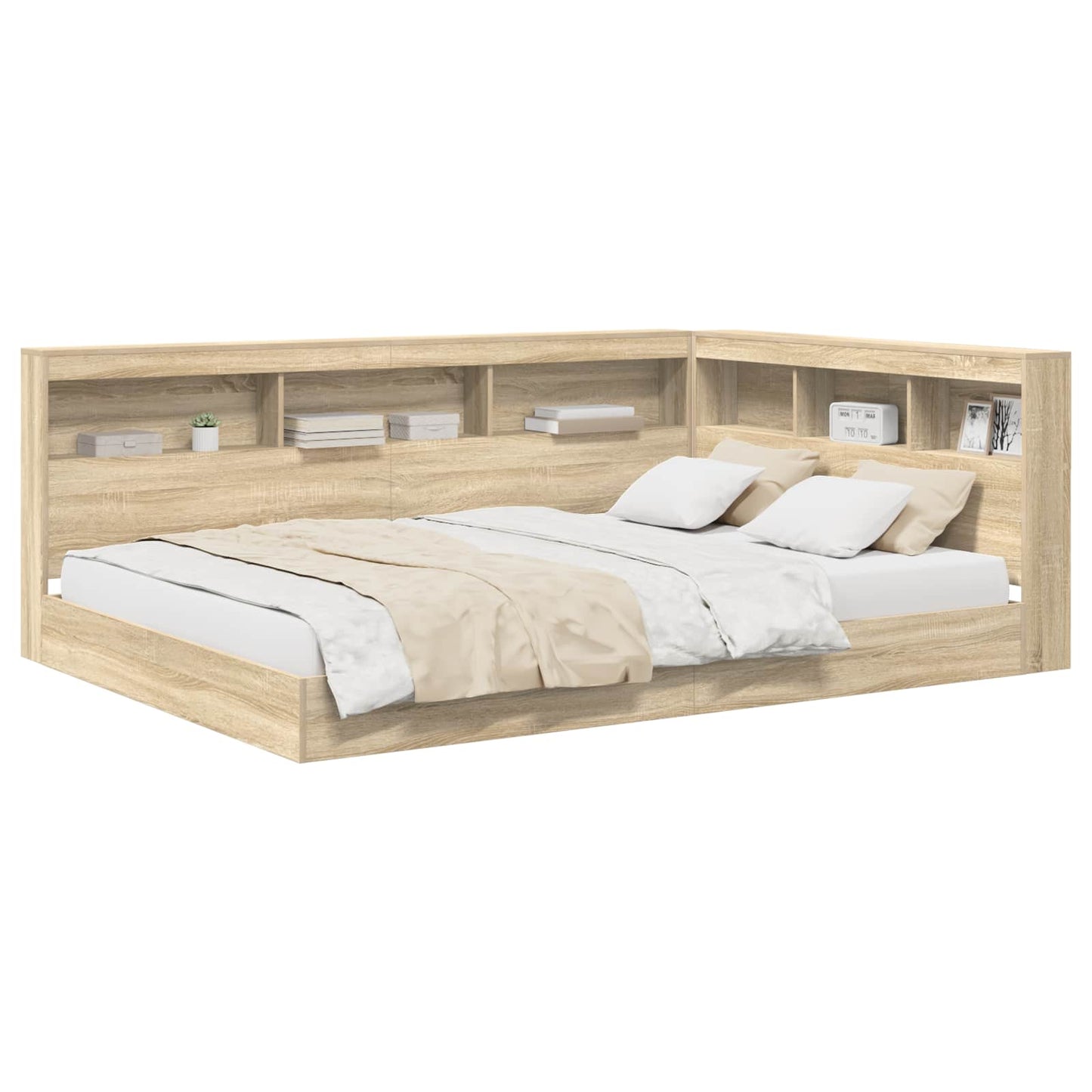 Bokhylle Seng Sonoma eik 160 x 200 cm Konstruert tre