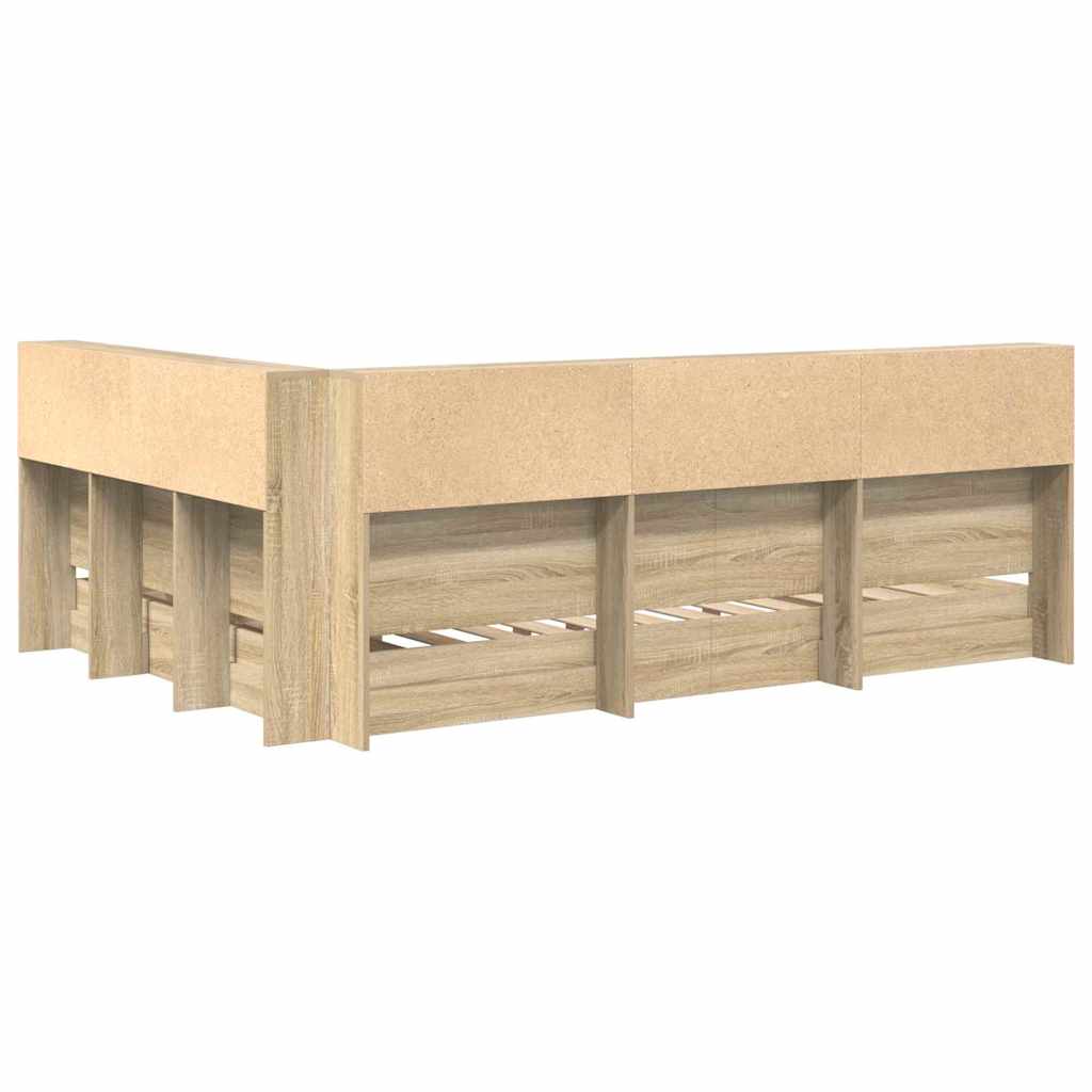 Bokhylle Seng Sonoma eik 160 x 200 cm Konstruert tre
