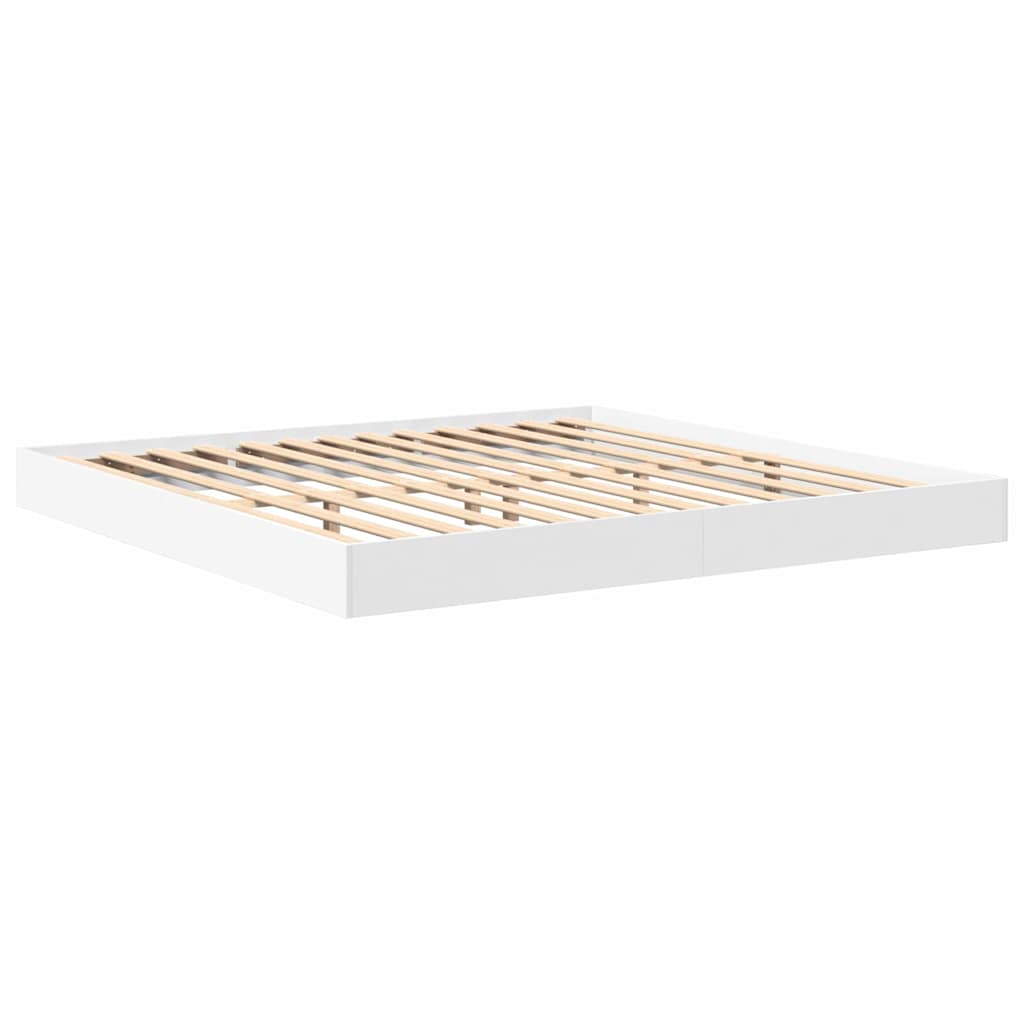Bokhylle Seng med hodegjerde Hvit 180 x 200 cm Konstruert tre