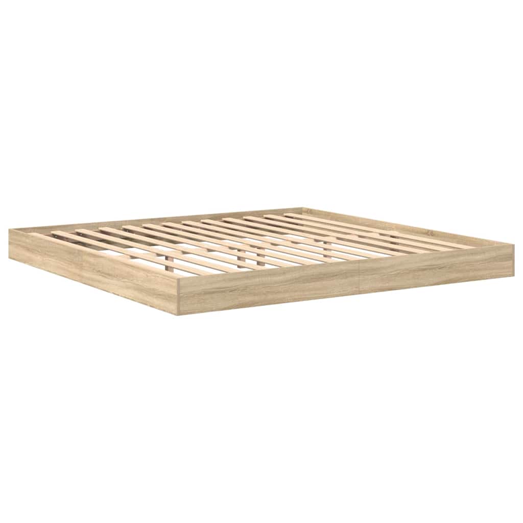 Bokhylle Seng med hylle Sonoma eik 180 x 200 cm Konstruert tre