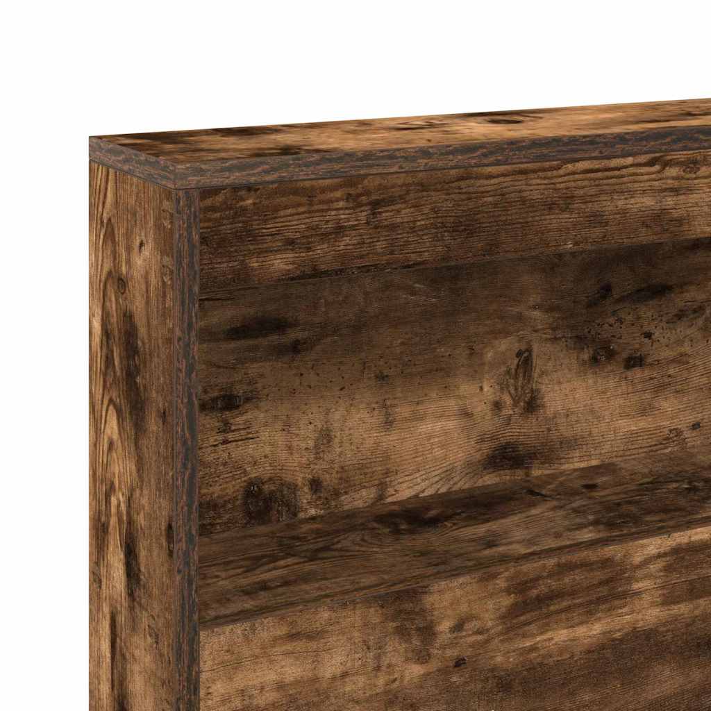 Bokhylle Seng med lagring Røkt eik 180 x 200 cm Konstruert tre