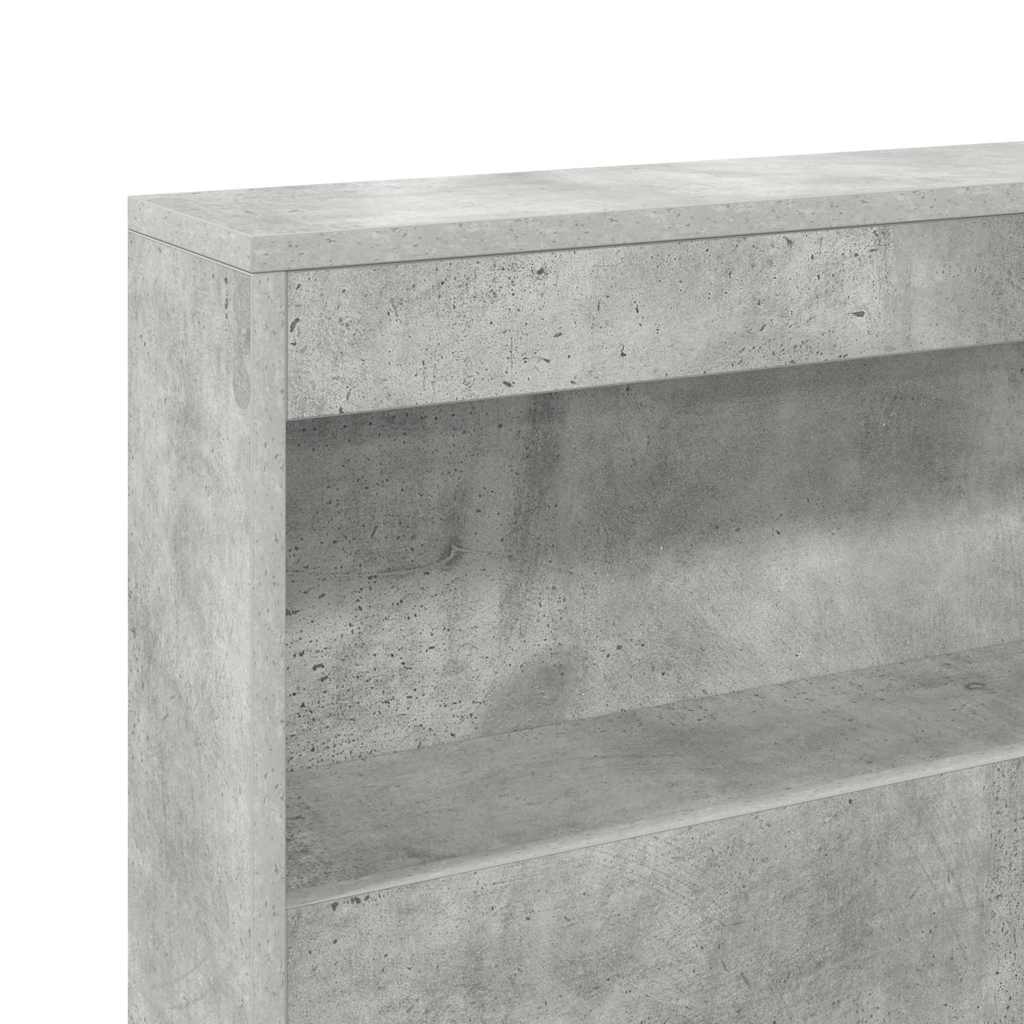 Bokhylle Seng med lagring Betonggrå 75 x 190 cm Konstruert tre