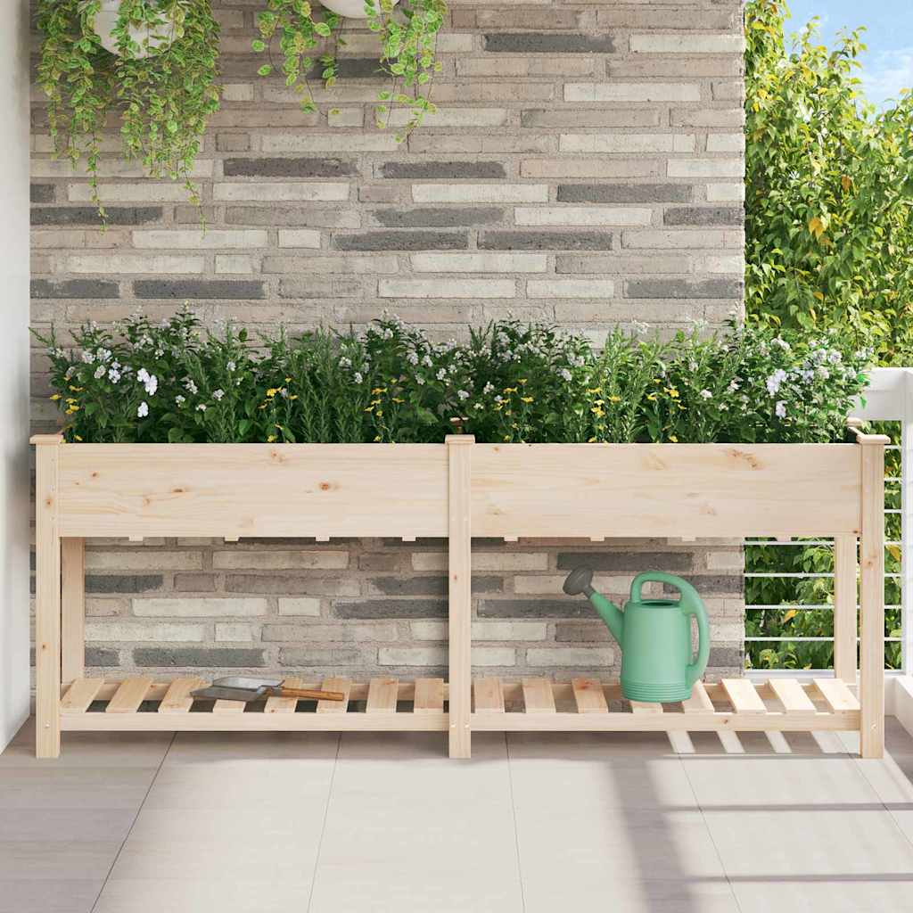 Hageblomsterpotte Beige 203 x 53 x 76,5 cm Massiv Furu Tre