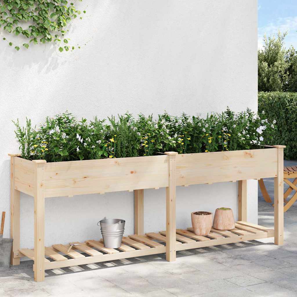 Hageblomsterpotte Beige 203 x 53 x 76,5 cm Massiv Furu Tre