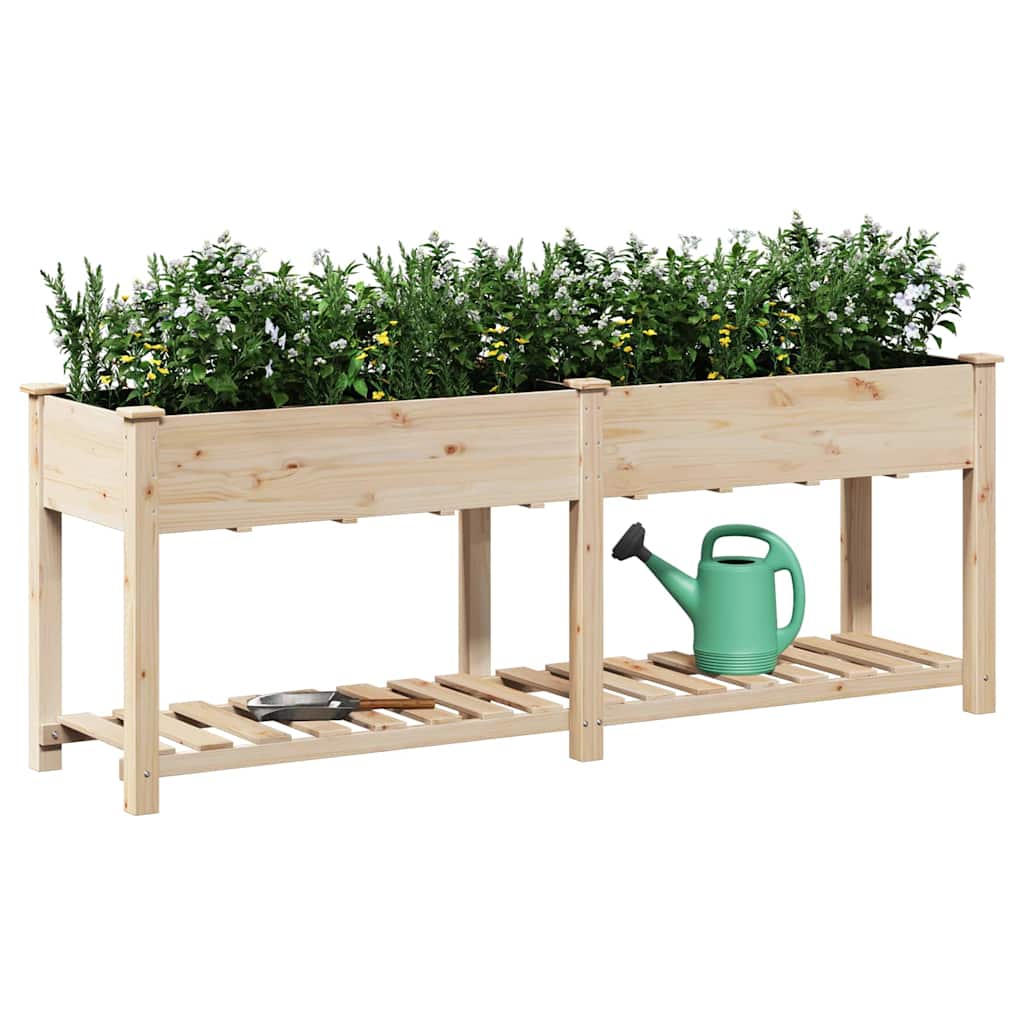 Hageblomsterpotte Beige 203 x 53 x 76,5 cm Massiv Furu Tre