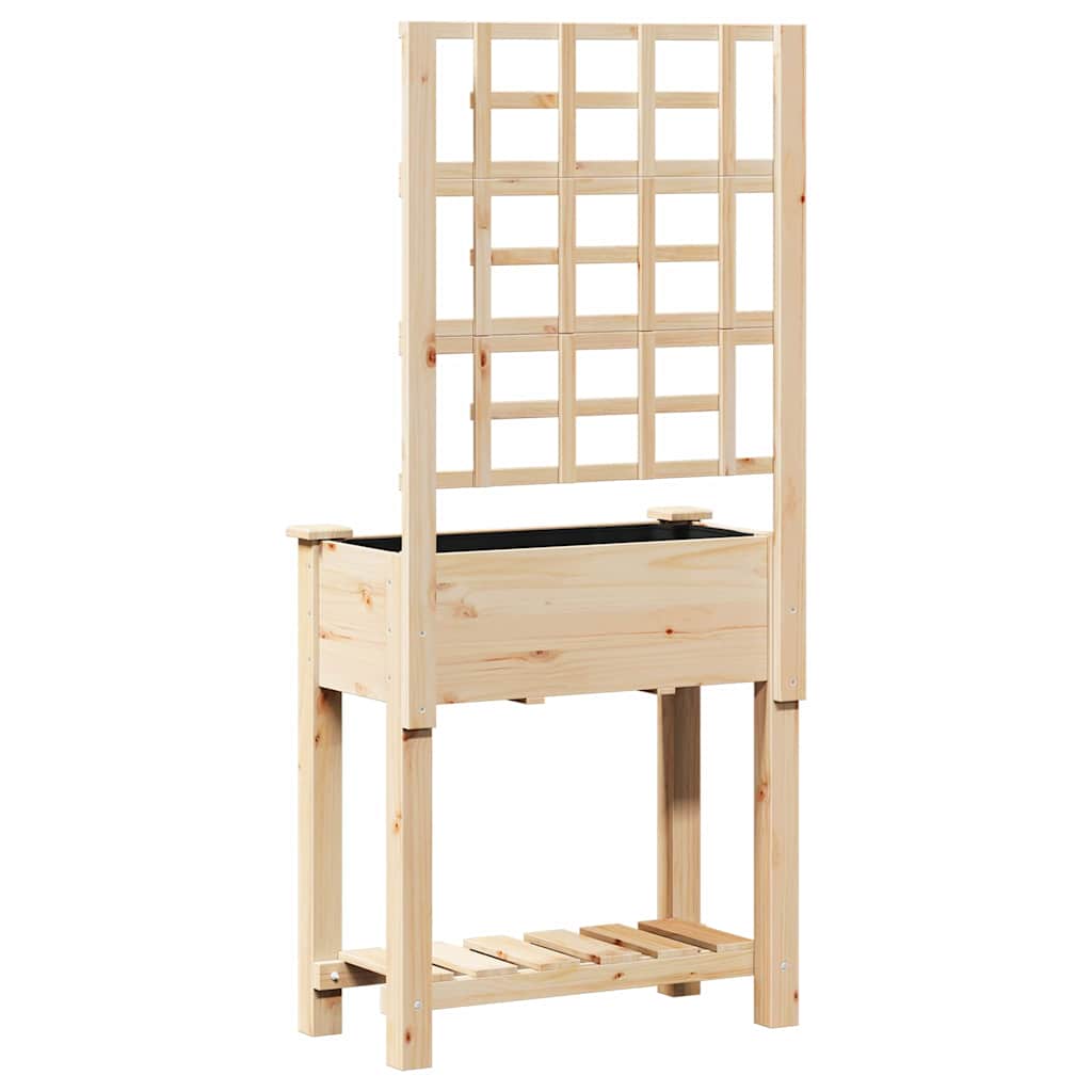 Hageblomsterpotte Beige 71 x 38 x 152 cm Massiv Furu Tre