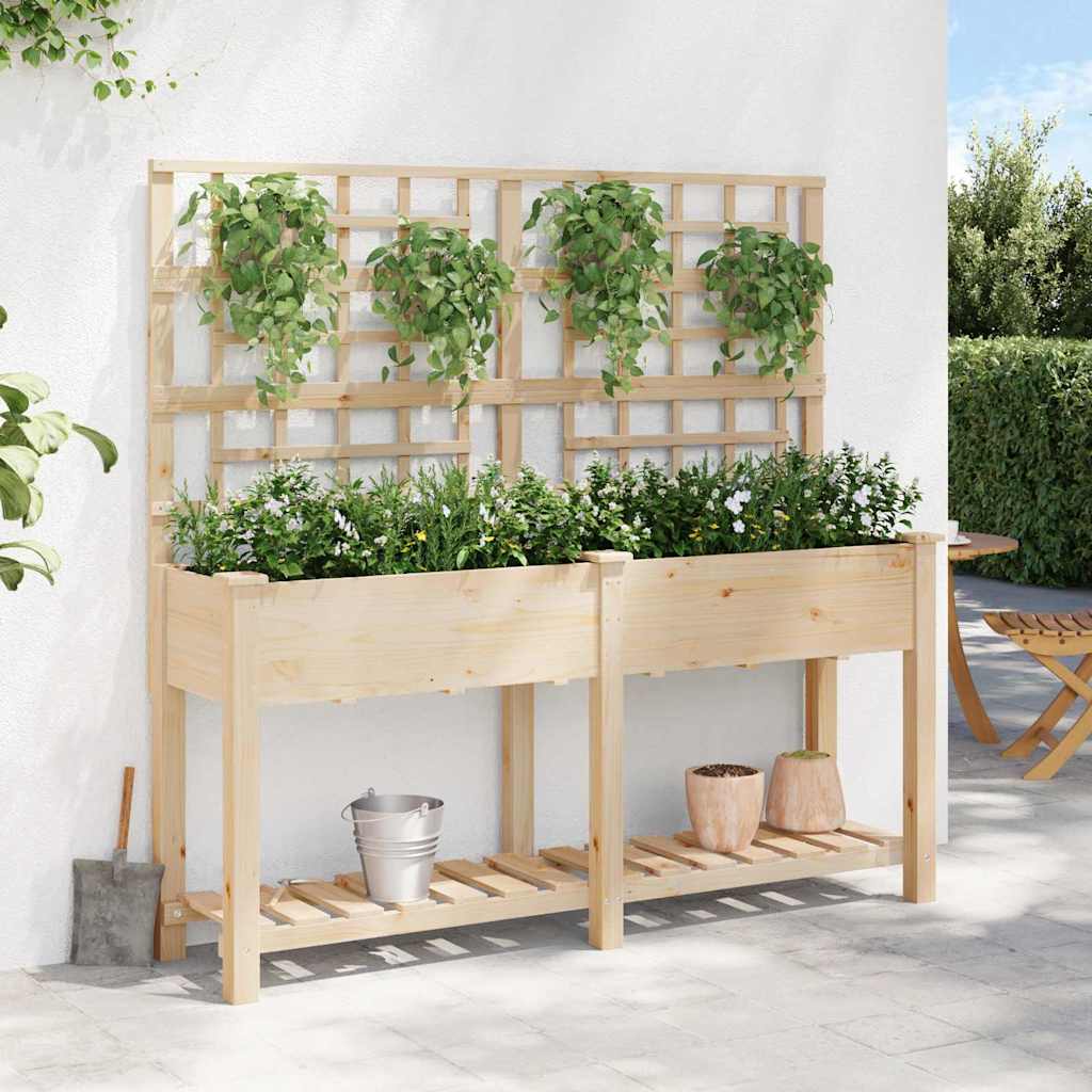 Hageblomsterpotte Beige 161 x 46 x 152,5 cm Massiv Furu Tre