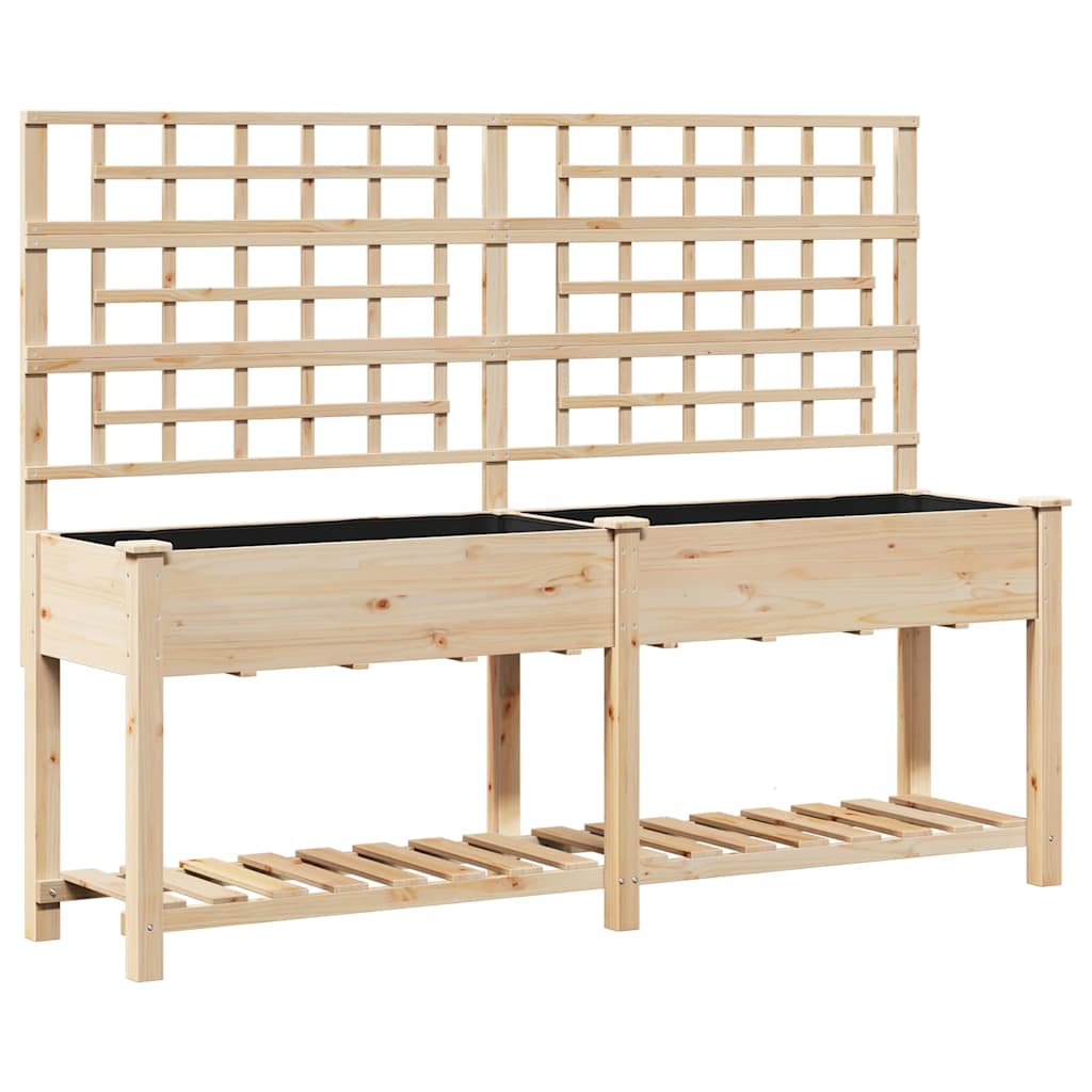 Hageblomsterpotte Beige 203,5 x 54 x 152,5 cm Massiv Furu Tre