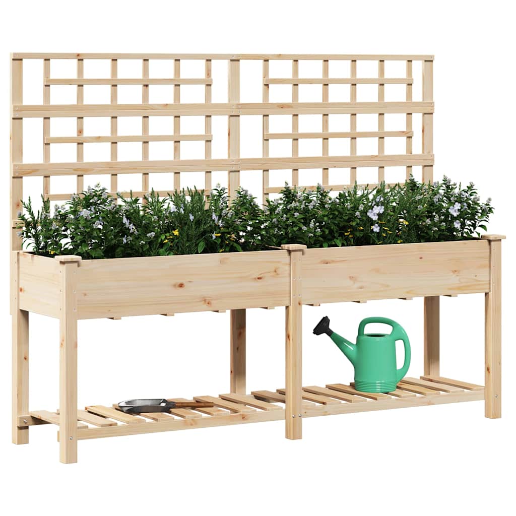 Hageblomsterpotte Beige 203,5 x 54 x 152,5 cm Massiv Furu Tre