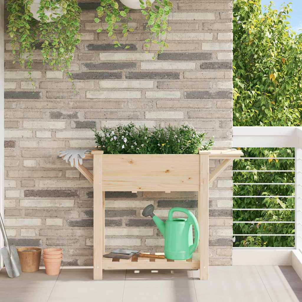 Hageblomsterpotte Beige 111 x 37 x 76,5 cm Massiv Furu Tre