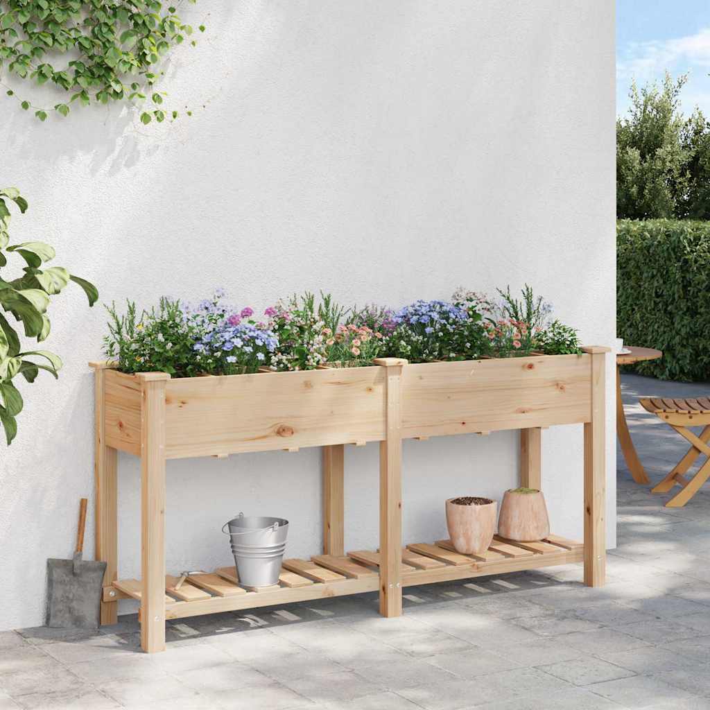 Hageblomsterpotte Beige 161,5 x 45 x 76,5 cm Massiv Furu Tre