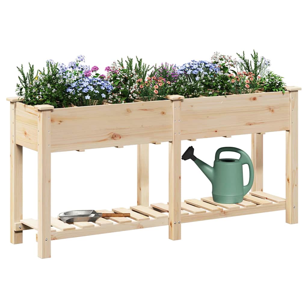 Hageblomsterpotte Beige 161,5 x 45 x 76,5 cm Massiv Furu Tre
