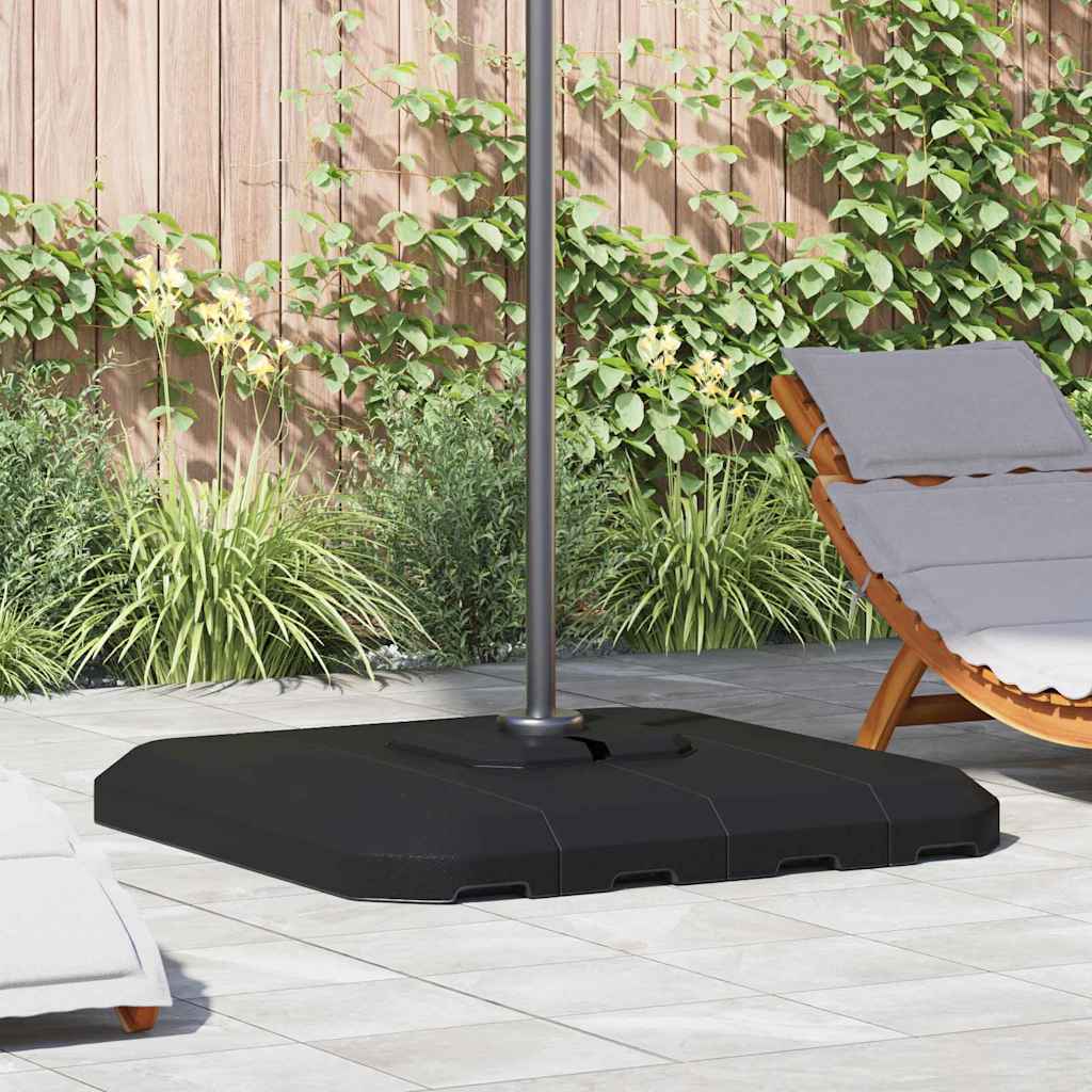 Cantilever parasollbase-sett 4 pcs Svart 98 x 98 x 13 cm Plast