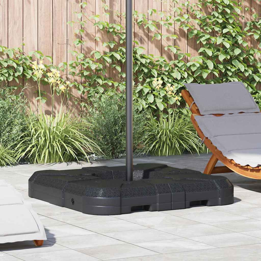 Paraplyfotssett 2 pcs Svart 88.5 x 88.5 x 12 cm Plast