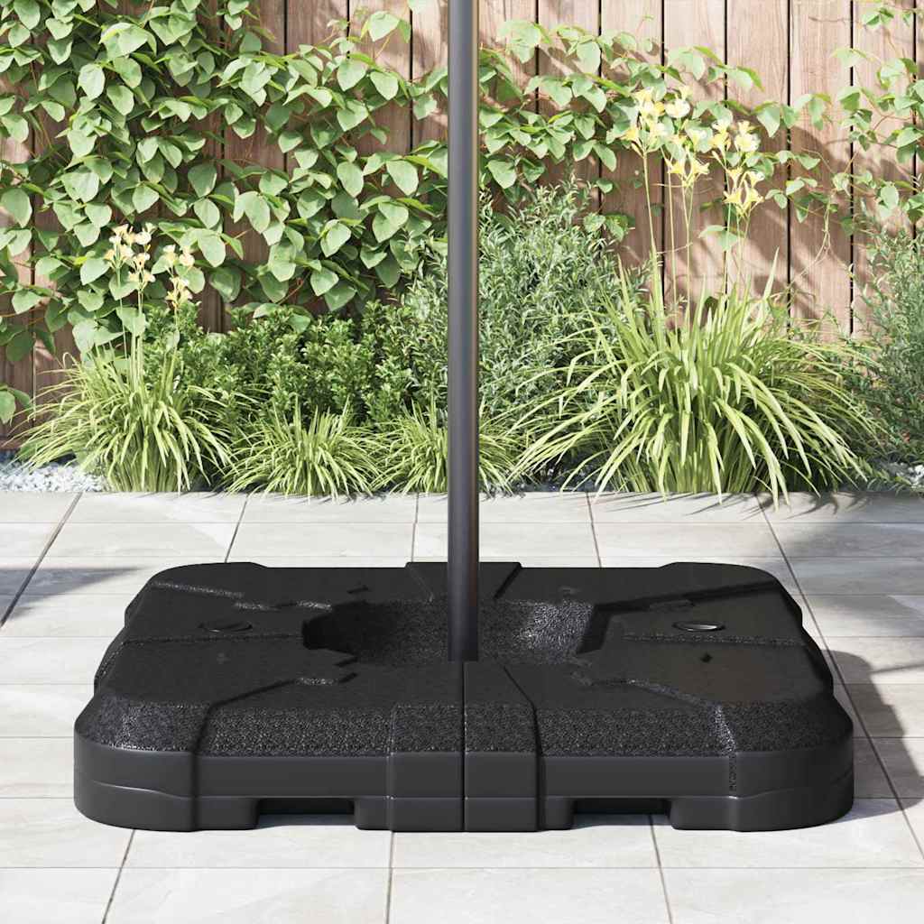 Paraplyfotssett 2 pcs Svart 88.5 x 88.5 x 12 cm Plast