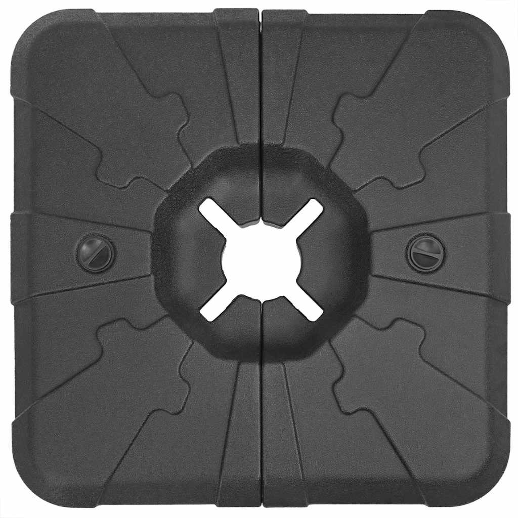 Paraplyfotssett 2 pcs Svart 88.5 x 88.5 x 12 cm Plast