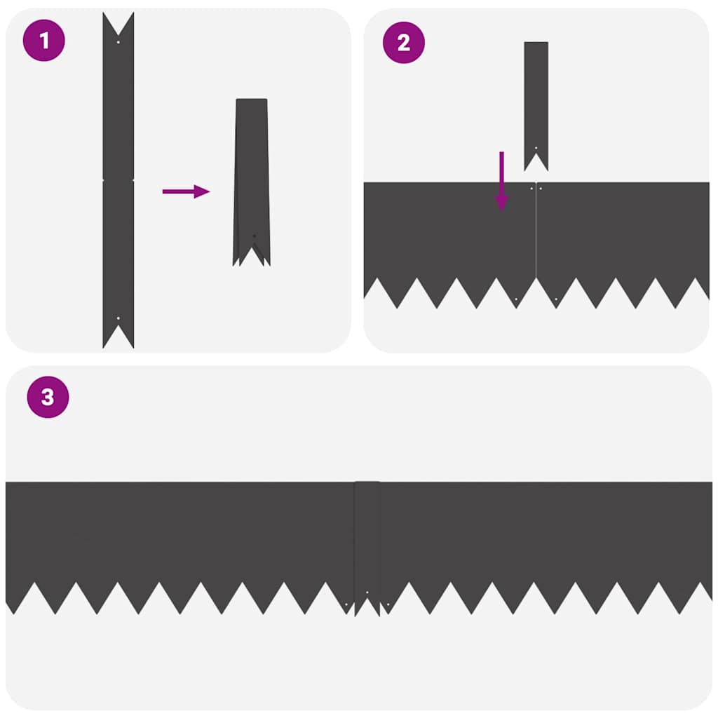 Gjerdekant 50 pcs Svart 100 x 0.05 x 20 cm Kaldvalset stål