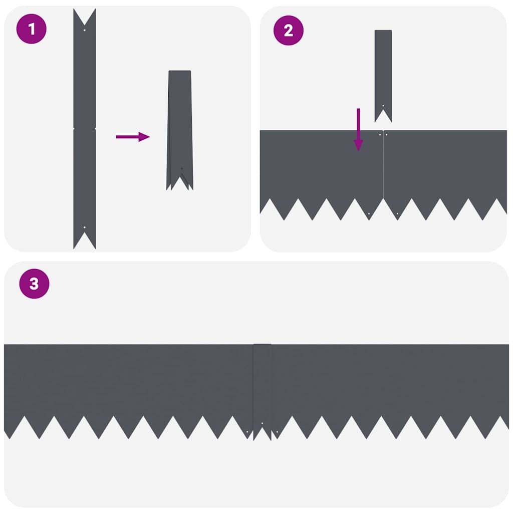 Gjerdekant 50 pcs Antrasitt 100 x 0.05 x 20 cm Kaldvalset stål