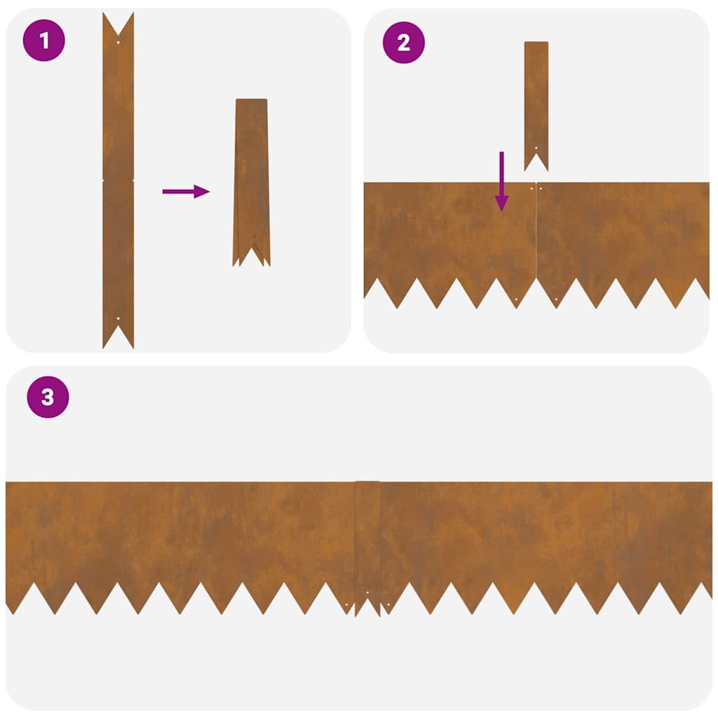 Gjerdekant 50 pcs Brun 100 x 0.05 x 20 cm Cortenstål