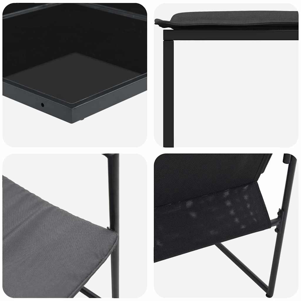Hage Spisegruppe 13 pcs Svart Stål