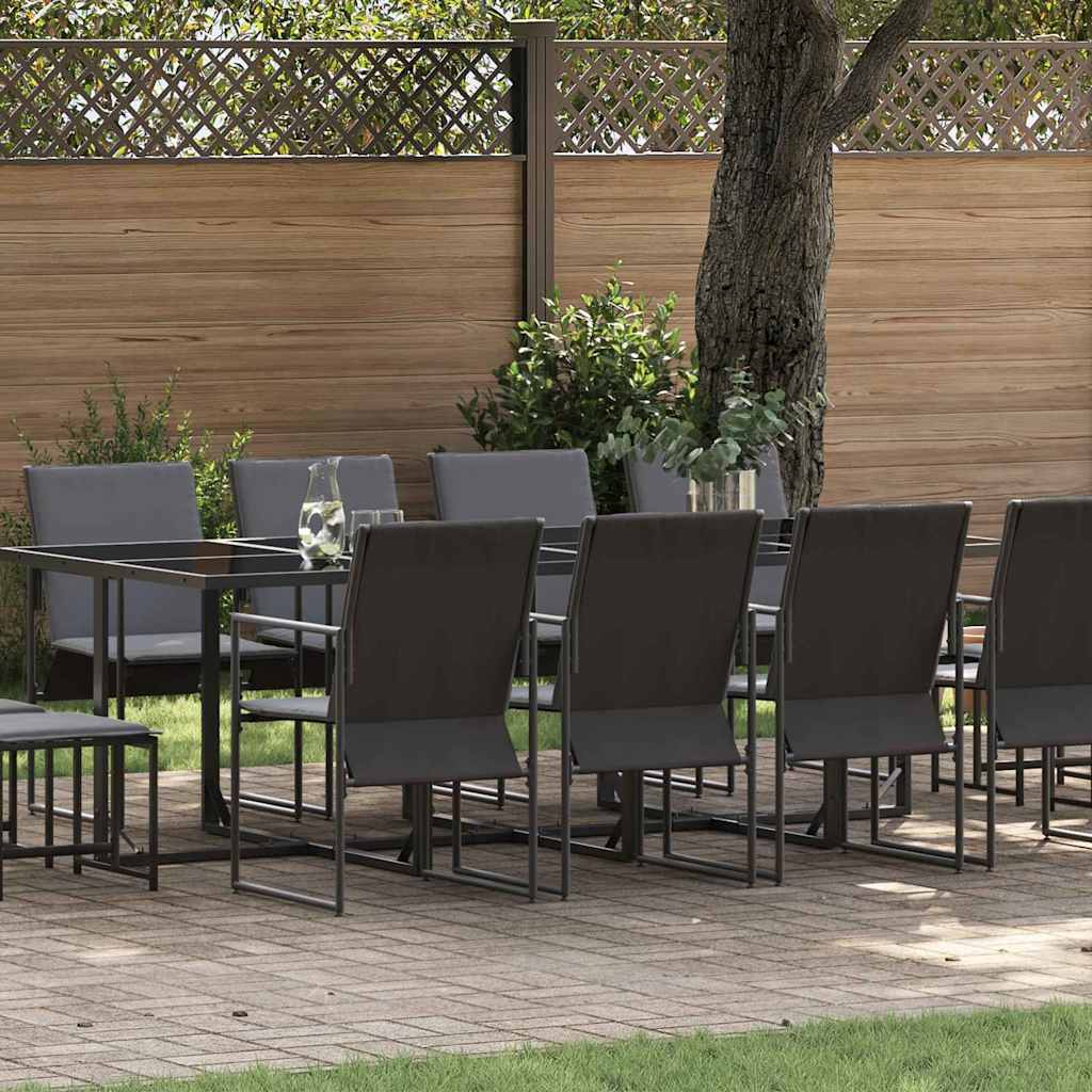 Hage Spisegruppe 13 pcs Svart Stål
